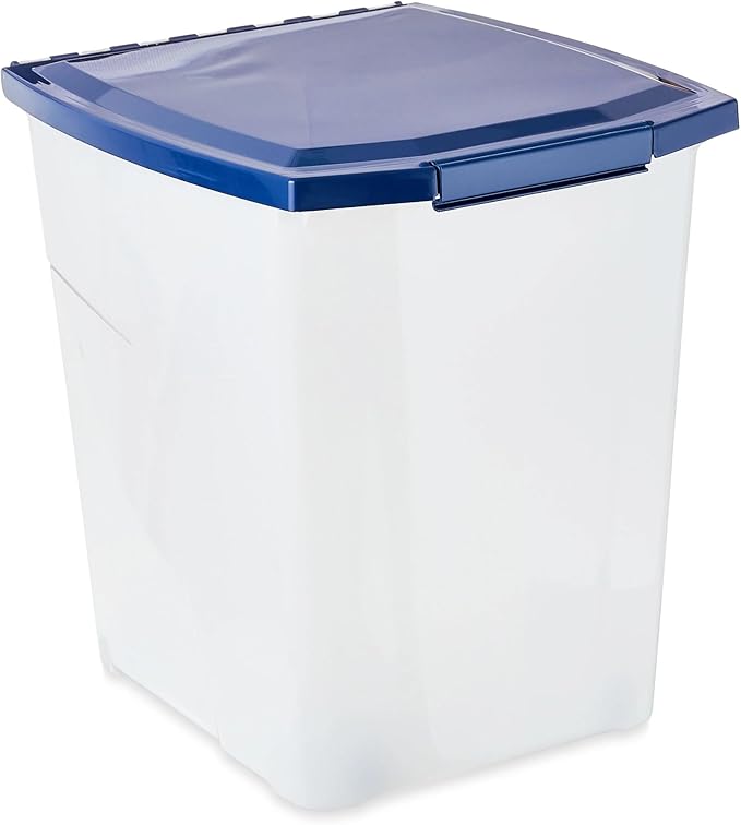PEtbon Plastic Pet Food Storage Container with Locking Lid, 25 lb Capacity Bug and moisture resistant