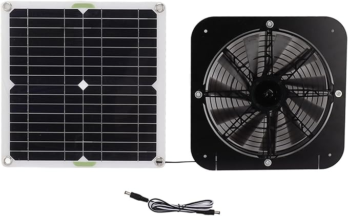 13.5 Inch Solar Powered Fan,solar powered fan for chicken coop,100W Solars Ventilation Exhaust Fans Round Effective Cooling Solars Panel Fans Kit For Greenhouse Chicken Coop