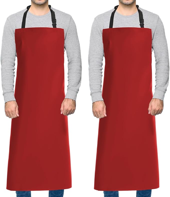 Homsolver Waterproof Rubber Vinyl Apron for Unisex Adult, Adjustable, Lightweight, Chemical Resistant Extra Long Work Apron