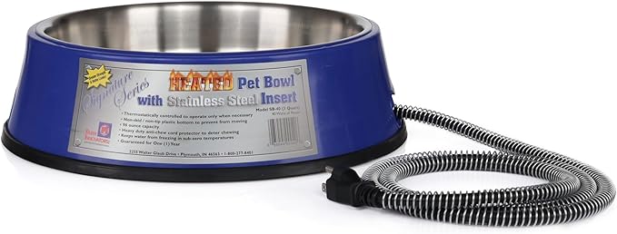 Farm Innovators Signature Series 3 Quart 40 Watt Electric Heated Pet Water Bowl with Stainless Steel Insert, Thermostatic Control, (3 Pack)