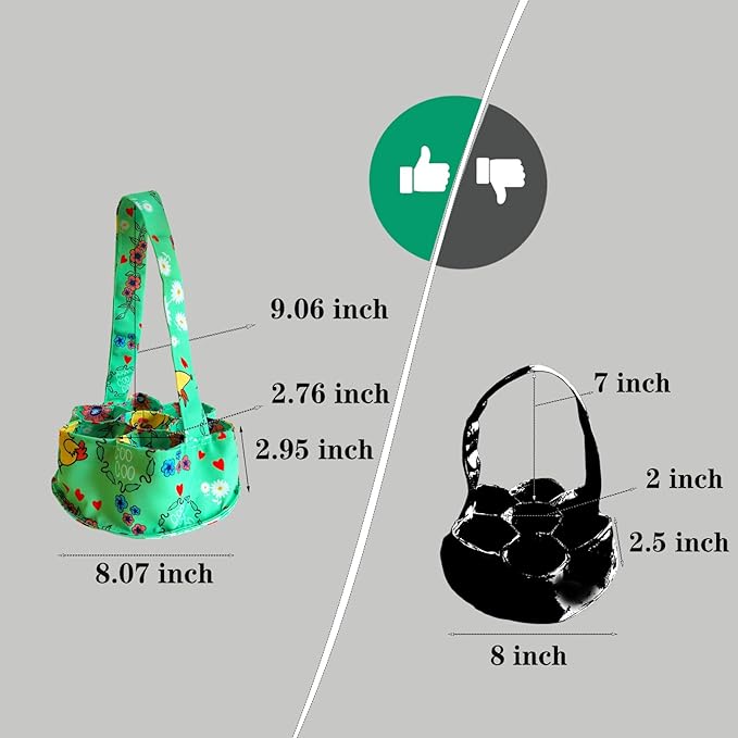 UKJENT Egg Collecting Basket, 7 Pouches Canvas Chicken Egg Gathering Basket, Machine Washable, Hold Different Size Eggs Collection Carrier Bag, Duck Goose Quail Fresh Eggs Collector, Farm & Home Use