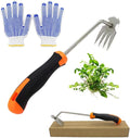 Weed Puller Tool, Durable Garden Weed Pulling Tool, Portable Garden Weeder Tool for Gardening Backyard Farm Planting & Weeding(13.7in- Rubber Handle)