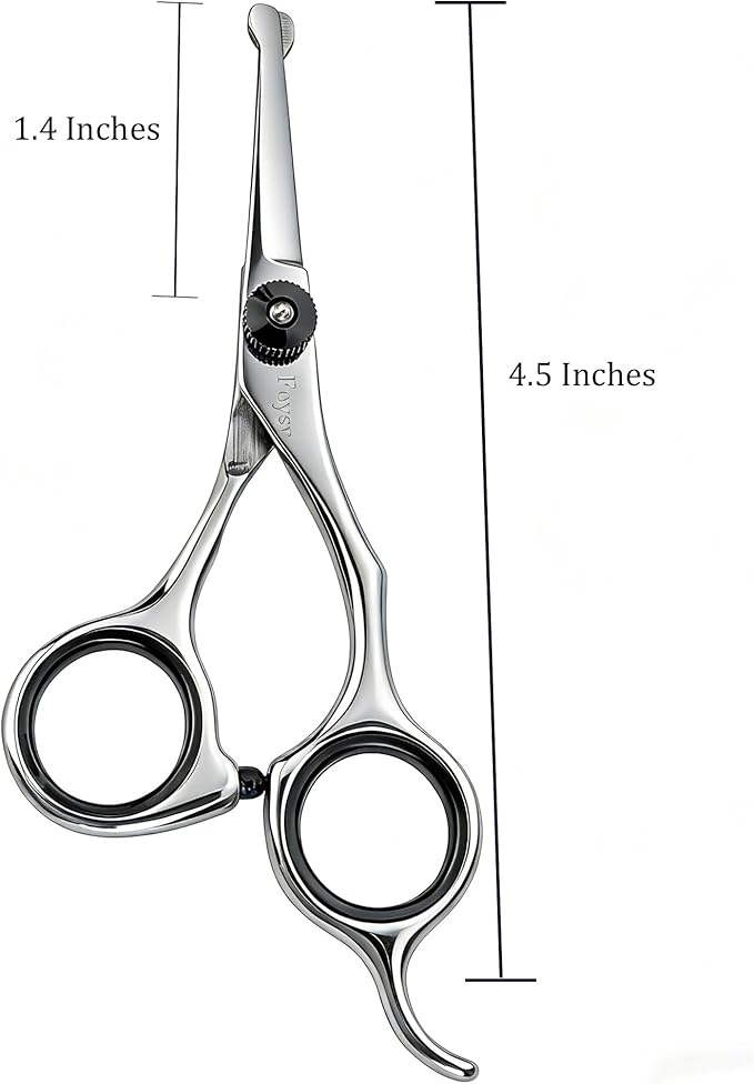 4.5 Inch Dog Grooming Scissors with Safety Round Tips, Fcysy Small Pet Hair Trimming Scissors for Face, Eyes, Ears, Nose & Paws, Professional Puppy Grooming Shears for Dogs & Cats- Black