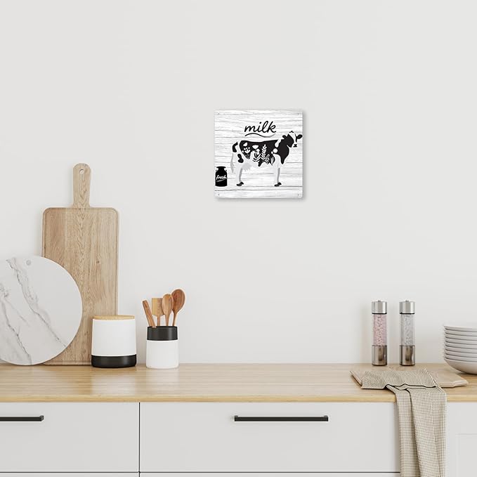 Cow Decor For Kitchen Country Home Decor Rustic Farmhouse Cow Wall Decoration Farm Animal Tin Sign 8×8 Inches Metal Sign