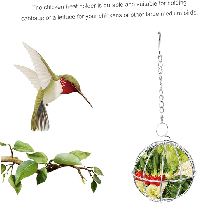 GALPADA 6pcs Poultry Feeder Chicken Treat Hanging Fruit Vegetable Feeder for Chickens Hens Birds Parrots