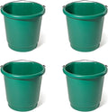 Farm Innovators 3 Gallon Flat Back Plastic Heated Bucket with Metal Handle, Built in Thermostat, and Hidden Cord Compartment, Green, 70 Watt (4 Pack)
