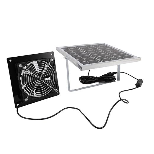 8W Solar Powered Exhaust Fan, IP67 High Speed Ventilation Fan with 8W Solar Panel, for Chicken Coop Greenhouse Shed Pet House Window Ventilation