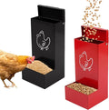 2Pack Chicken Grit Feeder, Metal Oyster Shell Feeder with Lid, Hanging Chicken Poultry Feeders Trough, Automatic Feeder, Coop Accessories Supplies