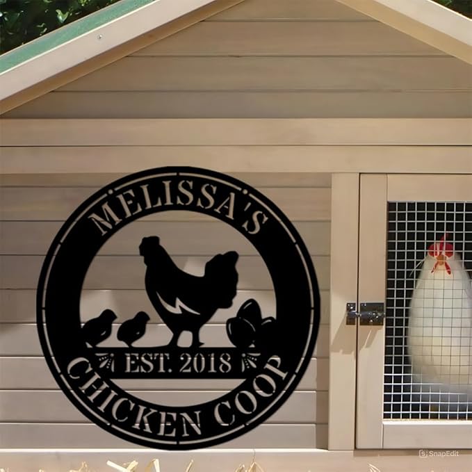 Luxury Personalized Chicken Coop Metal Sign, Custom Metal Chicken Farm Sign, Chicken Sign, Chicken Hen House Sign, Hen Hourse Decorations, Farmer Gifts, Chicken Coop Decor 3