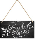 Organic Fresh Herbs Wood Plank Sign Hanging Home Decor Gift for Friends Cafe Bar Pub Bedroom 10"x5"
