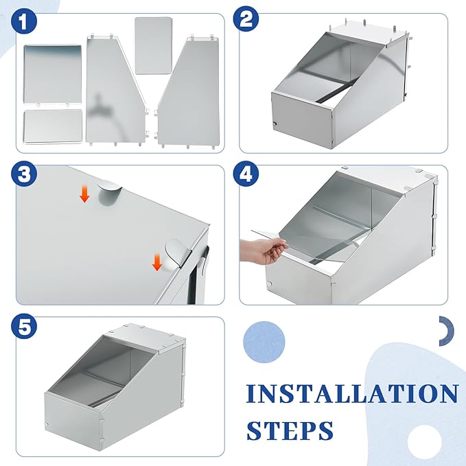 Maxcheck 1 Pcs Galvanized Metal Rabbit Nesting Box Bunny Small Animal Nest with Removable Acrylic Floor Durable Easy to Clean for Indoor Outdoor Use Rabbit Supplies (16 * 11.5 * 11.5 Inch)
