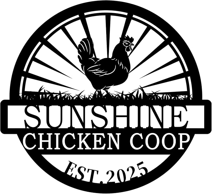 Custom Chicken Coop Metal Sign, Personalized Farmhouse Wall Decor, Vintage Fluffy Butt Hut Decor, Custom Name Sign for Farm, Gifts for Chicken Lovers