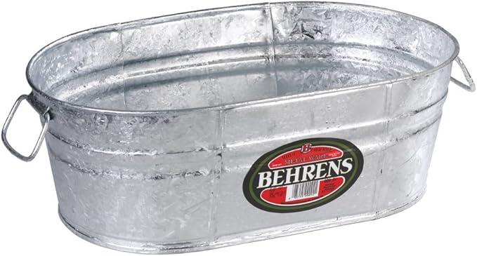 Behrens Hot Dipped Galvanized PlanterTub 4 Gallon 00-OV 4-Gallon Oval Steel Tub