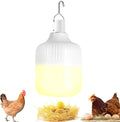 Rechargeable Chicken Coop Light- 3000K Warm Yellow Cordless Hanging Lamp, Rechargeable Battery with Hook, Easy Install No Wiring, Pendant Lights for Chicken Coop, Shed, Farm