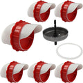 6pcs Chicken Feeder Kit with Hole Saw, Heavy Duty Rainproof & No-Waste DIY Automatic-Feeding Gravity System for Buckets/Troughs