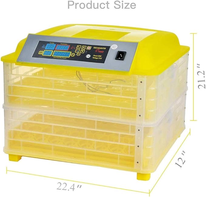 Egg Incubator, 96 Egg Incubator Automatic Turning Digital Temperature Humidity Control for s Ducks Birds Poultry Hatcher
