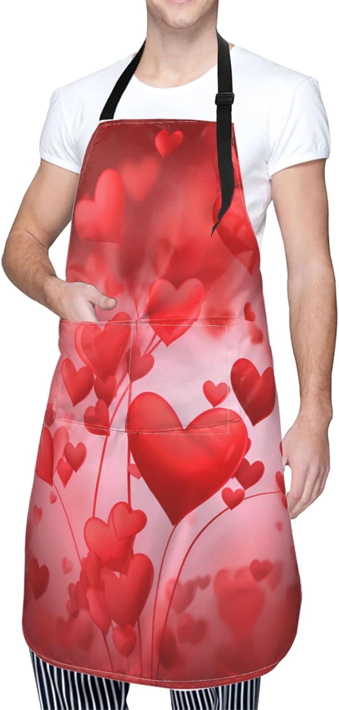 Shark Jumping Home Aprons 2 Pockets 33"×28" for Men Women, Ocean Sea Waterproof Kitchen Cooking Bib