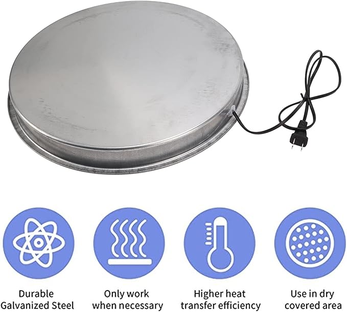 Poultry Chicken Supplies Water Heater Heating Base, Chicken Water Heating Base 30 ℃ Constant Temperature, Used in Most Poultry Fountain Water Dispenser, Chicken Coop Accessories(USA)