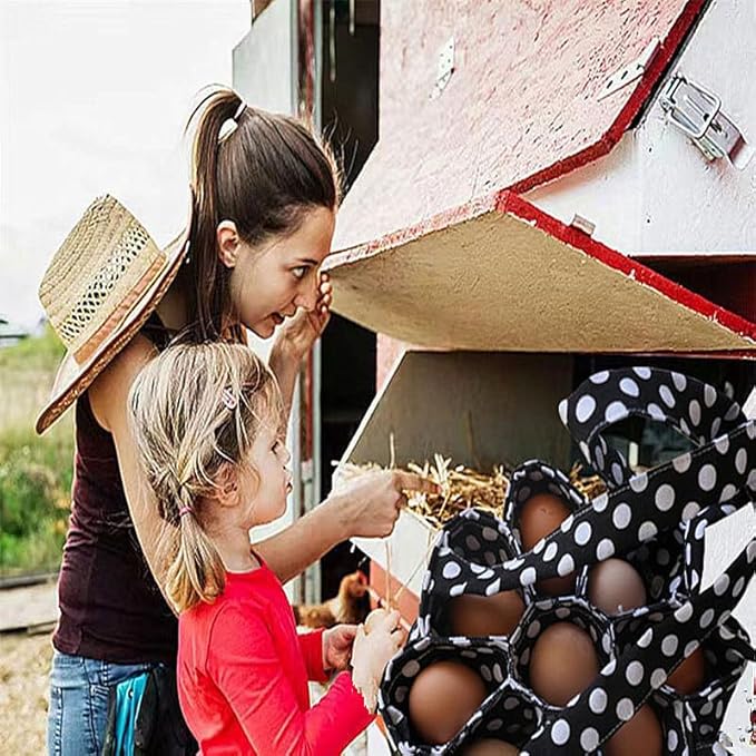 Eggs Collecting Basket, Egg Apron for Collecting, Portable Egg Holder Bag for Chicken Hen Duck Eggs (Red)