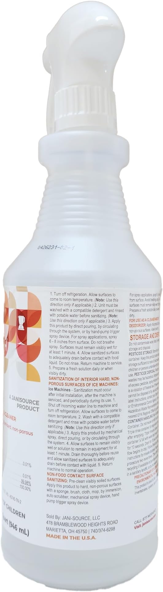 Bussit Clean Food Surface Sanitizer & Cleaner, Kills 99.9% of Kitchen Bacteria, 1 Quart (3 Pack)