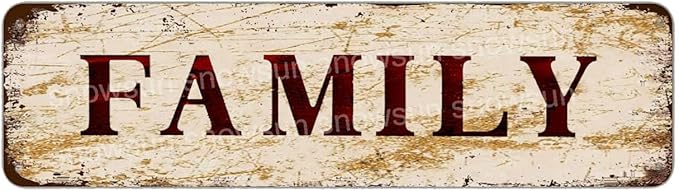 Snowsun Metal Tin Sign Family Metal Signs Vintage Signs Retro Sign For Home Bar Office Outdoor Garden Wall Decor 4x16 Inch