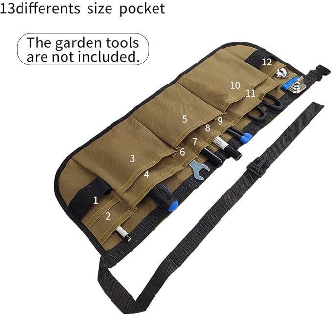 Garden Tool Waist Apron - Professional Heavy Duty Waist Work Apron with 13 Pockets, Fully Adjustable Water-resistant Gardening Utility Aprons for Men & Women