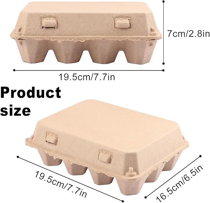 45 Pack Dozen Paper Pulp Egg Cartons, Eco-Friendly Cardboard Egg Cartons Holds Up to 12 Chicken Eggs For Storing Extra Eggs, Crafting, Parts Storage, Easter & More