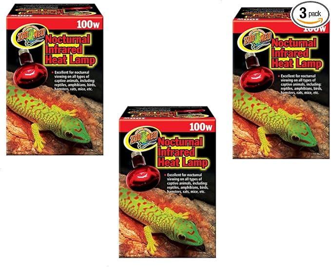 Zoo Med Nocturnal Infrared Heat Lamp 100 Watts - Pack of 3