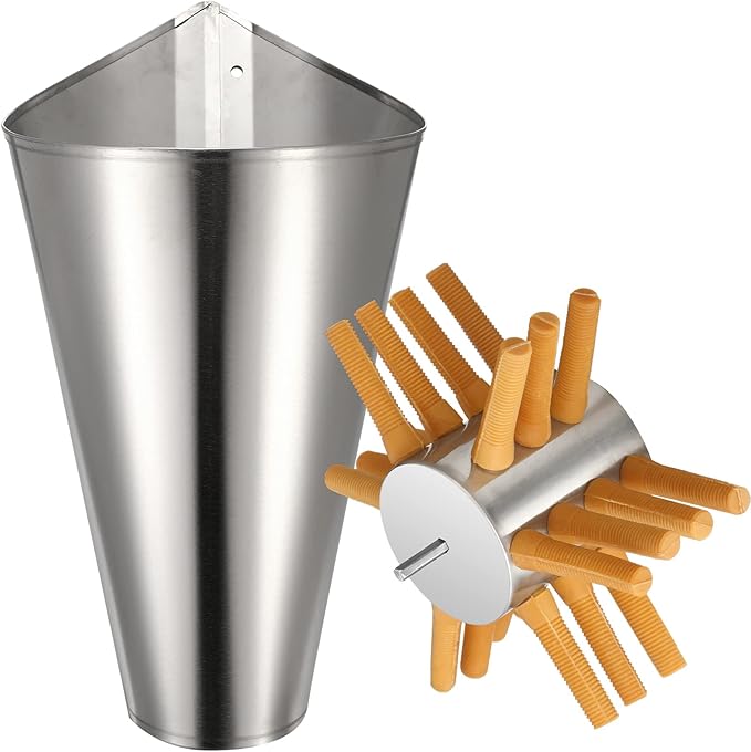 2 Pcs Chicken Plucker Drill Attachments Kit Include Stainless Steel Poultry Restraining Cone and Chicken Plucker Drill 21 Fingers Chicken Plucker Machine Bleeding Funnel for Farm Slaughter Equipment