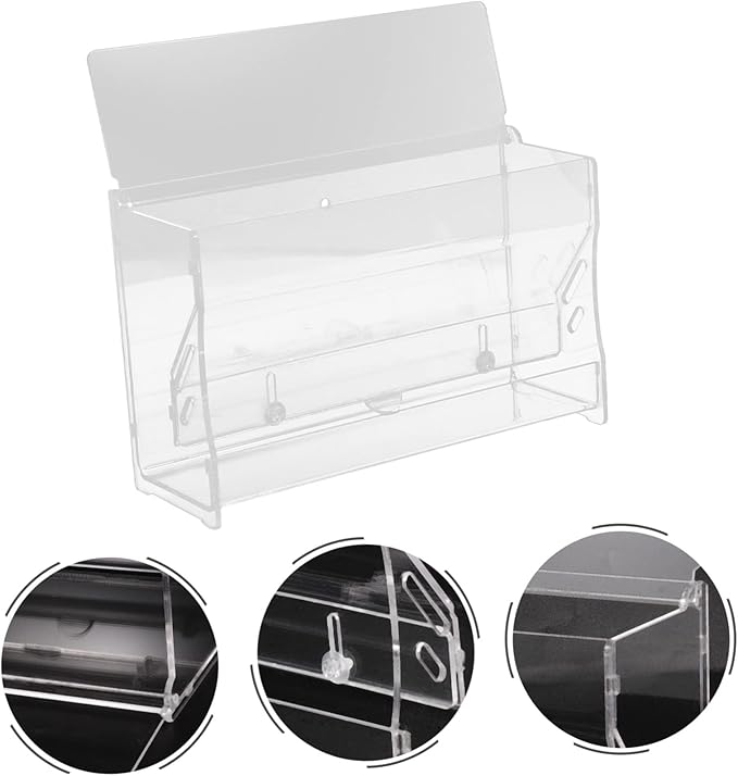 VANZACK Automatic Food Trough Acrylic Chicken Feeder Bird Feed Bowl Parrot Accessories Easy Install