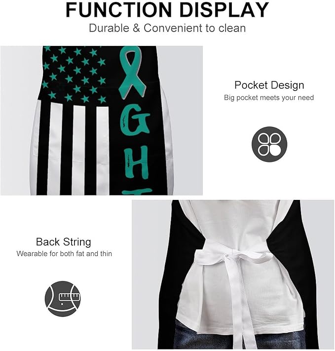 Bahamas Map Flag Apron,Waterproof Unisex Adult Aprons with Pockets Kitchen Baking Aprons