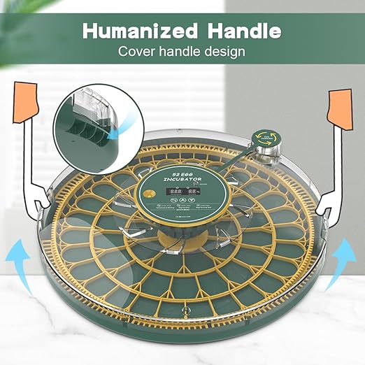 52 Egg Incubator with Automatic Egg Turning and Humidity Display, Incubators for Hatching Eggs, Chicken, Ducks, Goose, Pigeon, Quail, Parrot Incubator for Farm, Lab