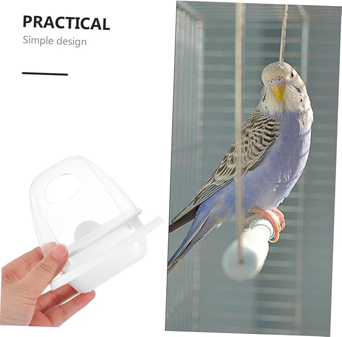 BESTonZON 2pcs Outdoor Parrot Food Container Bird Feeder Hanging No-Spill Bird Food Box for Cage and Wild