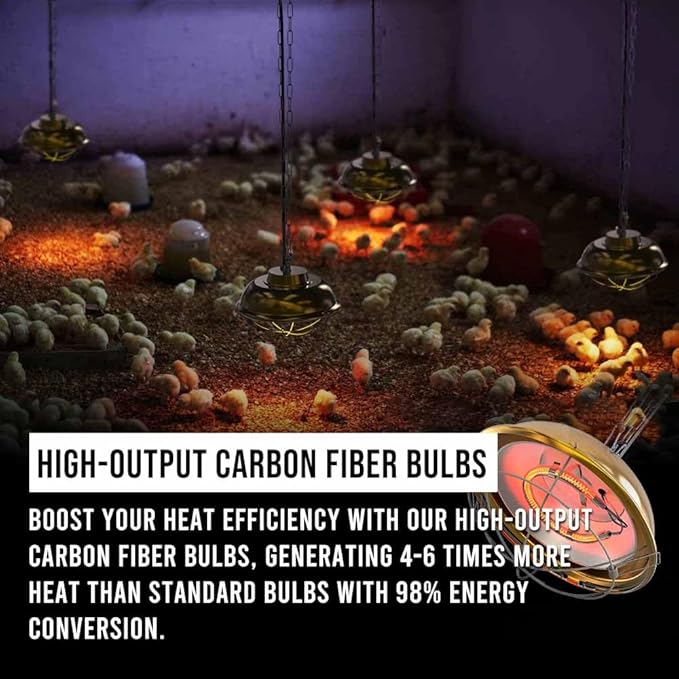 175-300 Watt Chicken Coop Heater, Professional Heat Lamp for Chickens, Chicks, Rabbit or Ducklings, Full Aluminum Alloy & Waterproof Heat Lamp for Chicken Coops