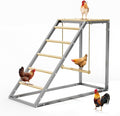 Chicken Perch for Coop with Ladder, Roosting Bars for Chickens in Coop, Poultry Duck Hen Chick Enrichment Toys to Exercise Makes The Meat Firmer for Yard Farm, 38"x 16" x 27.5"