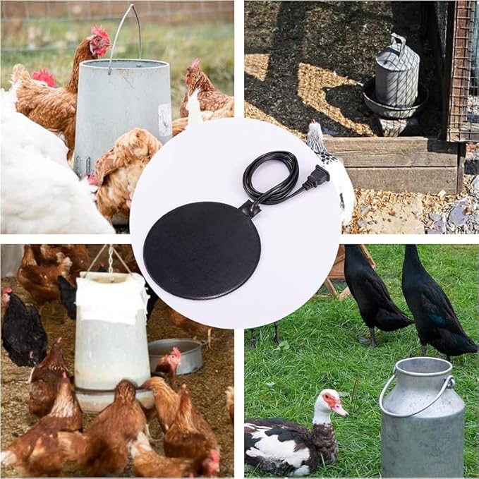 Chicken Water Heater 13'' Chicken Drinker Heated Base for Metal Poultry Founts Poultry Water Heater Base for Chicken Turkey Goose Duck Pigeon Drinker in Winter