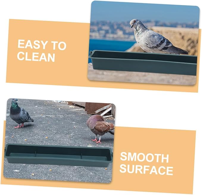 Veemoon 2pcs Hanging Chicken Feeder Trough with 3-Grid Design, Thickened Plastic Anti-Spill Poultry Food Container for Chickens, Ducks, and Pigeons, Bird Cage Feeding Supplies