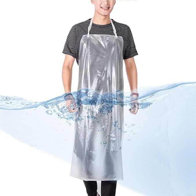 Unisex 47 x27.5 inches Heavy Duty Transparent PVC Waterproof Apron Made of Vinyl…