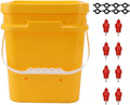 GLOGLOW Automatic Chicken Waterer Bowl, Durable Plastic with Gravity System, 12L Drinker for Chickens, Ducks and Other Poultry (Bucket + Butt Red Head)