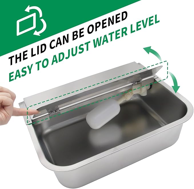 Automatic Dog Water Dispenser 8.3L/2.2Gal Auto-Fill Large Pet Water Bowl Hanging Indoor and Outdoor Large Waterer for Horse, Livestock Chickens