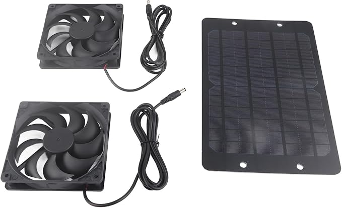 ‌shenruifa 10W Solar Greenhouse Fan Kit - 800mA Solar Ventilation Exhaust for Outdoor Sheds