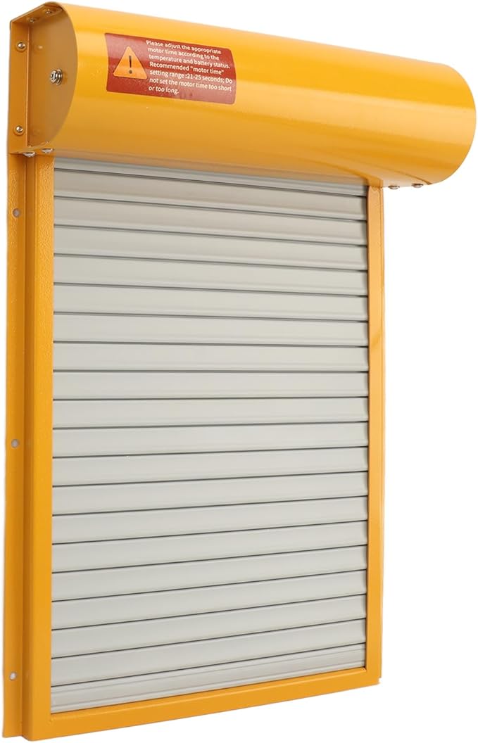 Automatic Chicken Coop Door, Solar Powered Chicken Door with Timer Electric Door for Duck Goose Farm Safety Equipment (Yellow)