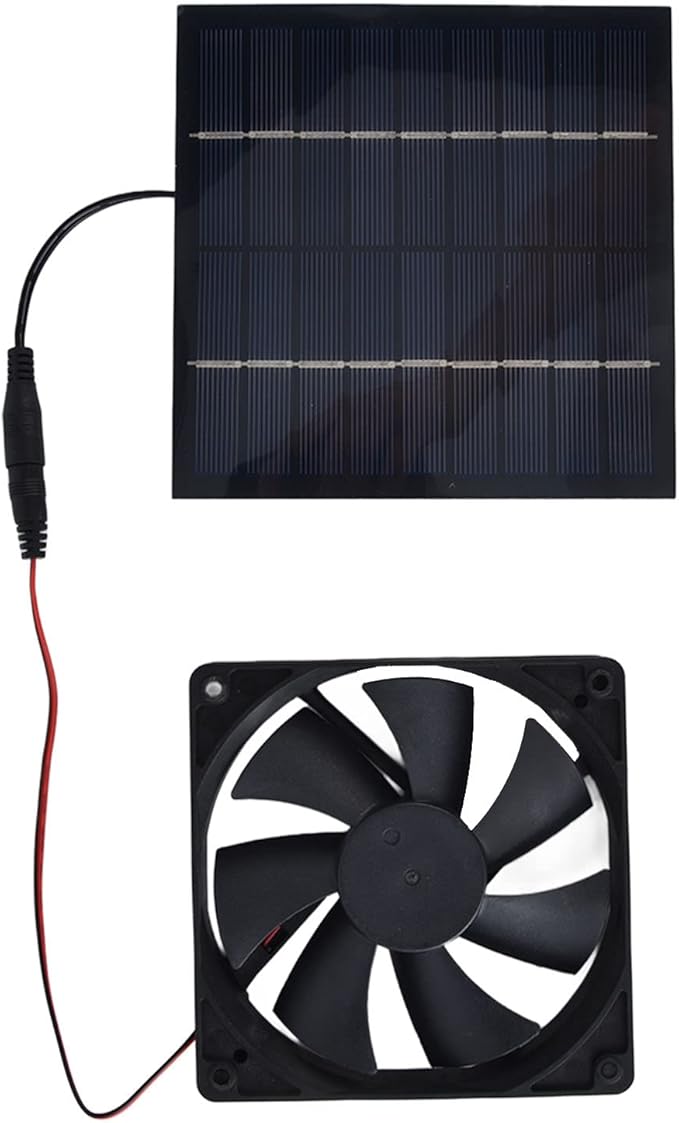 Solar Powered Exhaust Fan, 10w Single Solar Exhaust Fan for Shed Greenhouse Chicken Coop Solar Panel Window Fan Kit for Chicken Coops Greenhouses