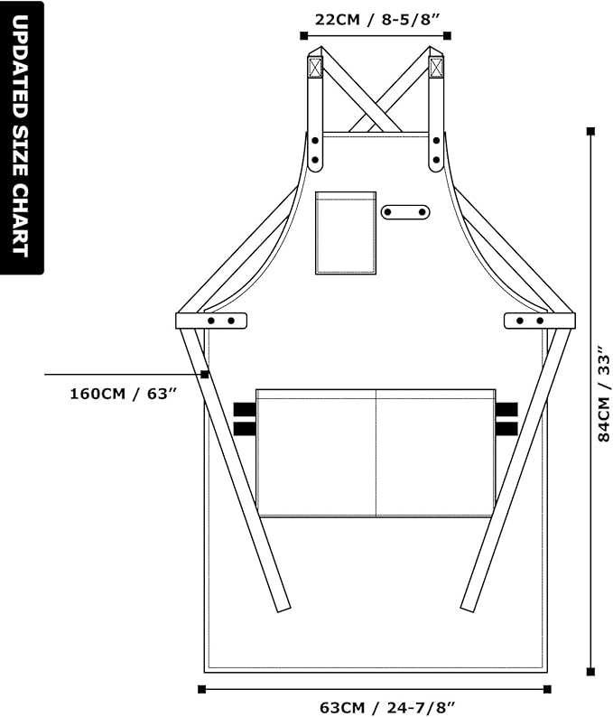 NEOVIVA Canvas Tool Apron for Men and Women with Pockets, Heavy Duty Cross Back Work Apron for Shop BBQ Woodworking