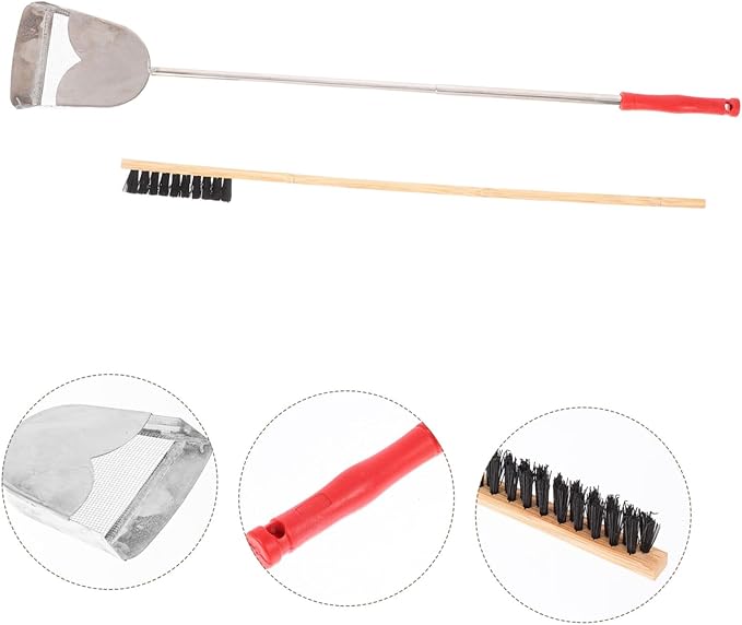 BESPORTBLE 2pcs Bird Cage Cleaning Brush Set Pet Bird Cage Cleaning Tools Brush Shovel for Stain Droppings Removal