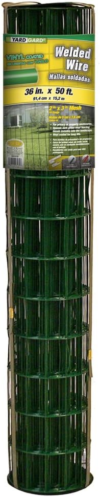 YARDGARD – 2 Inch by 3 Inch Mesh Welded Wire Fence – 36 Inches by 50 Feet – 16 Gauge Vinyl Coated Steel – for Animal Enclosures | Garden Protection | Property and Utility Fencing