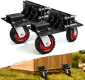 Chicken Coop Wheels Kit with Lift System - Set of 4 Heavy Duty Foldable Caster Wheels, Maximum Load Capacity 700 lb, Ideal for Large or Small Hen House, Durable Chicken Coop Accessory
