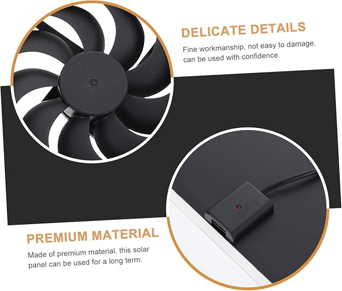 Totority 1set Solar Powered Fan for Chicken Coop and Small Ventilation for Greenhouses and Outdoor Spaces