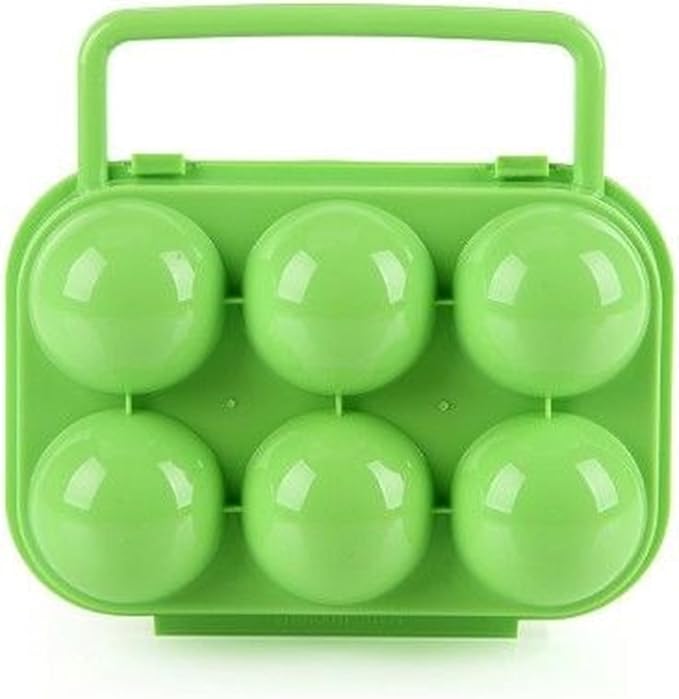 FantasyDay 6 Grids Egg Holder - Sturdy Shockproof Durable Carton Container With Lid for Refrigerator - Large Capacity Organizer Box for Home Kitchen Outdoor Picnic Hiking Storage