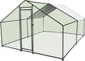 Chicken Coop Large Metal Chicken House Chicken Coops, 9.8'L x 9.8'W x 6.6'H, with Waterproof Cover for Rabbits Duck Walk-in Chicken Runs